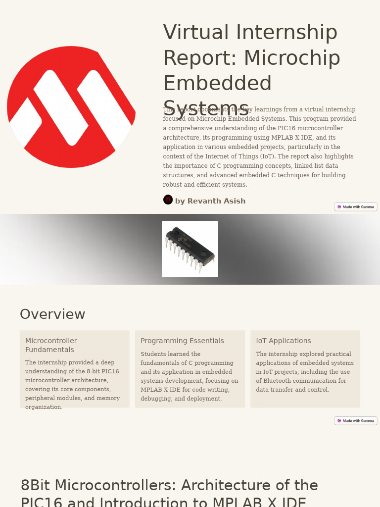 Virtual Internship Report Microchip Embedded Systems | PDF
