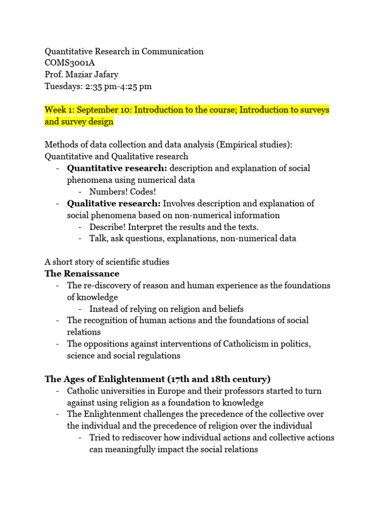 COMS3001 - Class Notes Week 1-2 | PDF