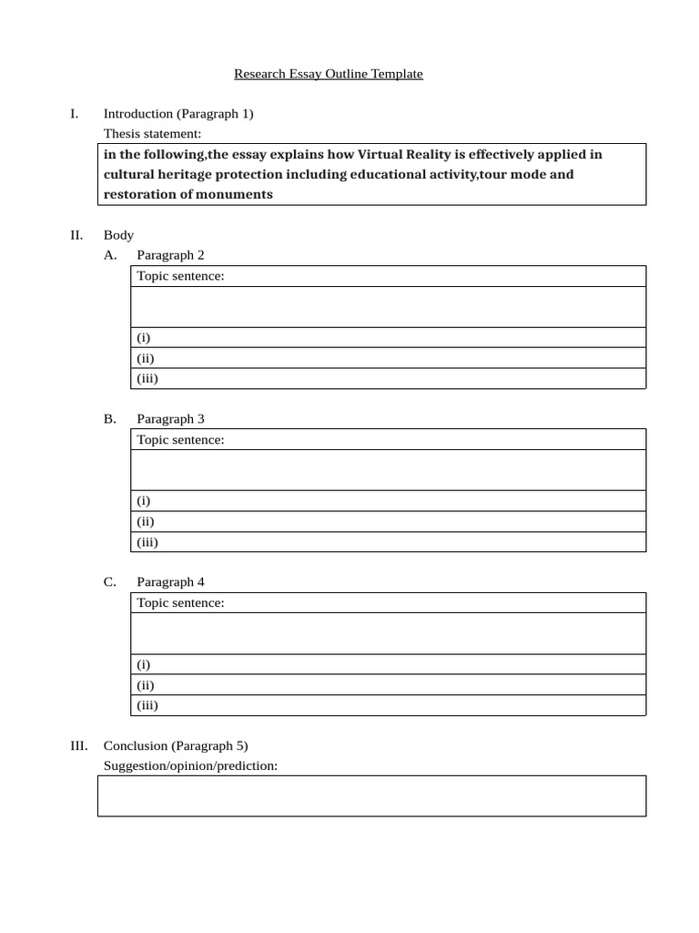 2425 LCH1066 Essay Outline Template | PDF