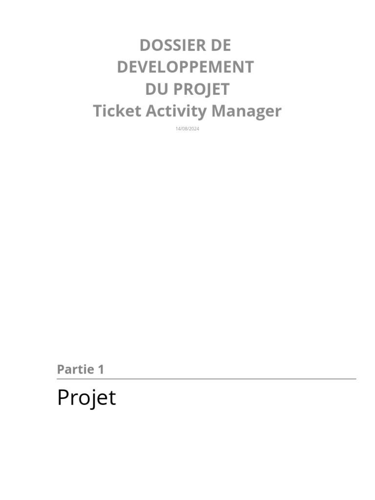 Dossier - Ticket Activity Manager | PDF