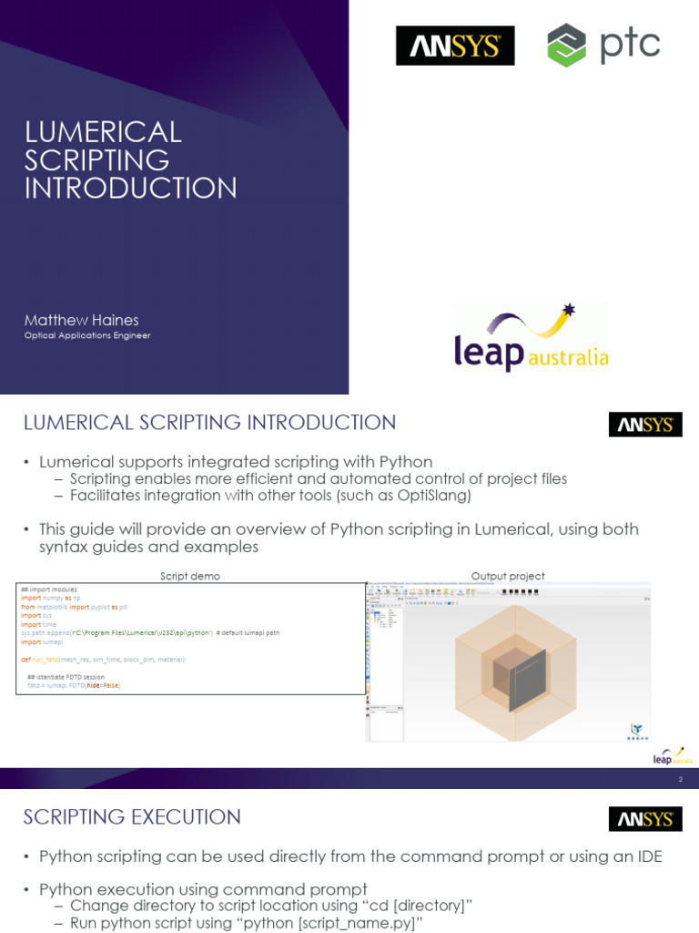 LEAP_Lumerical_Scripting_Tutorial | PDF