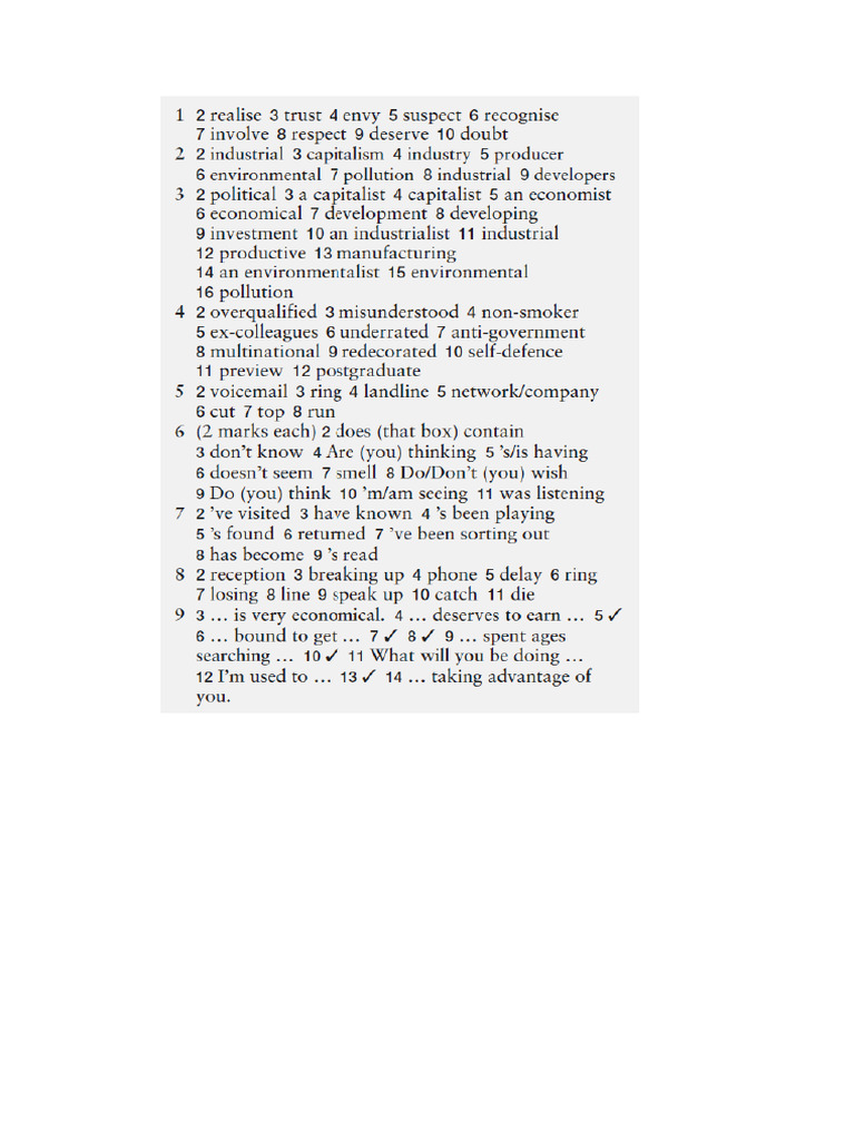 Progress Test 7 - KEY | PDF