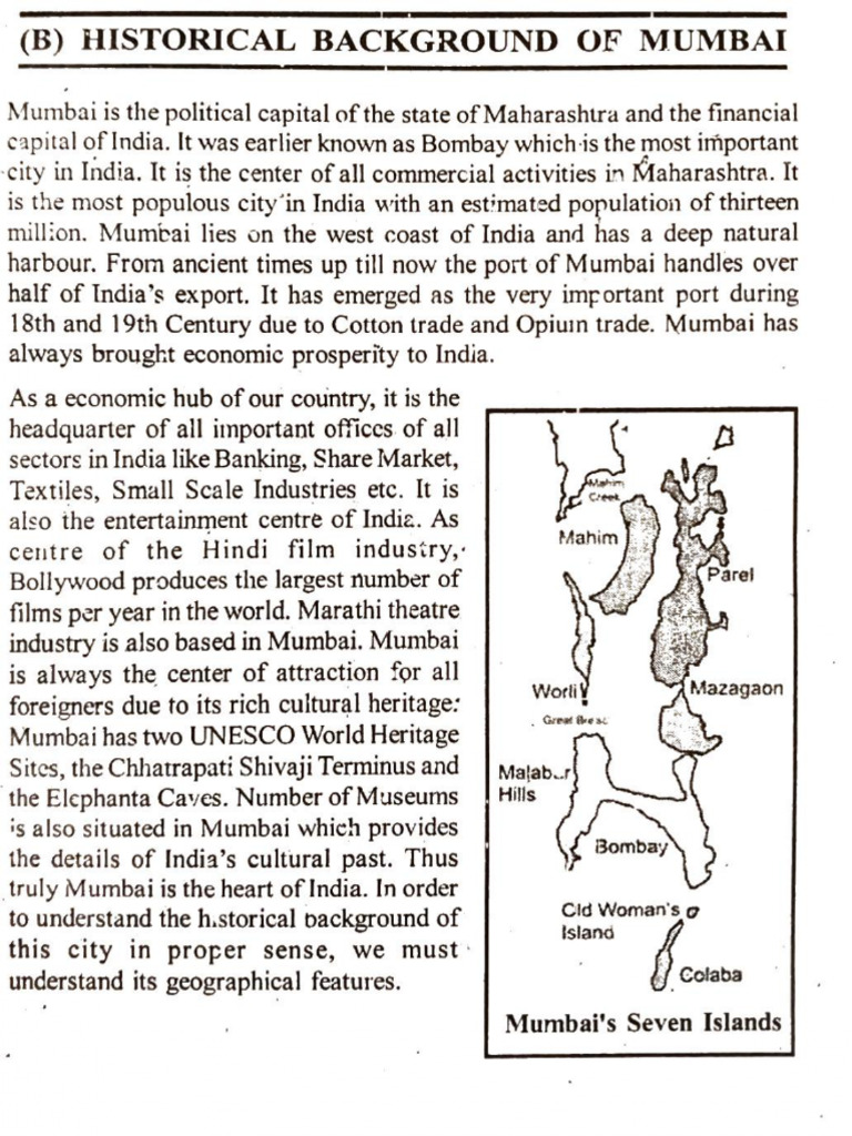 Notes - Historical Background of Mumbai | PDF