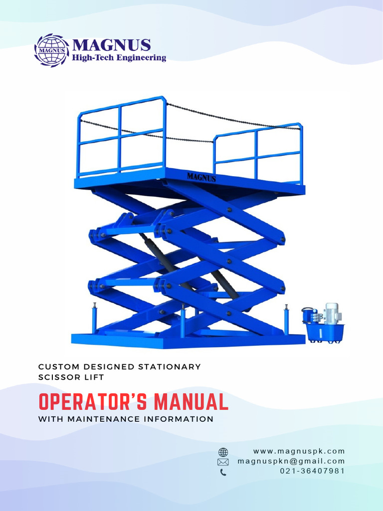 Scissor Lift 1500KGS. Manual | PDF