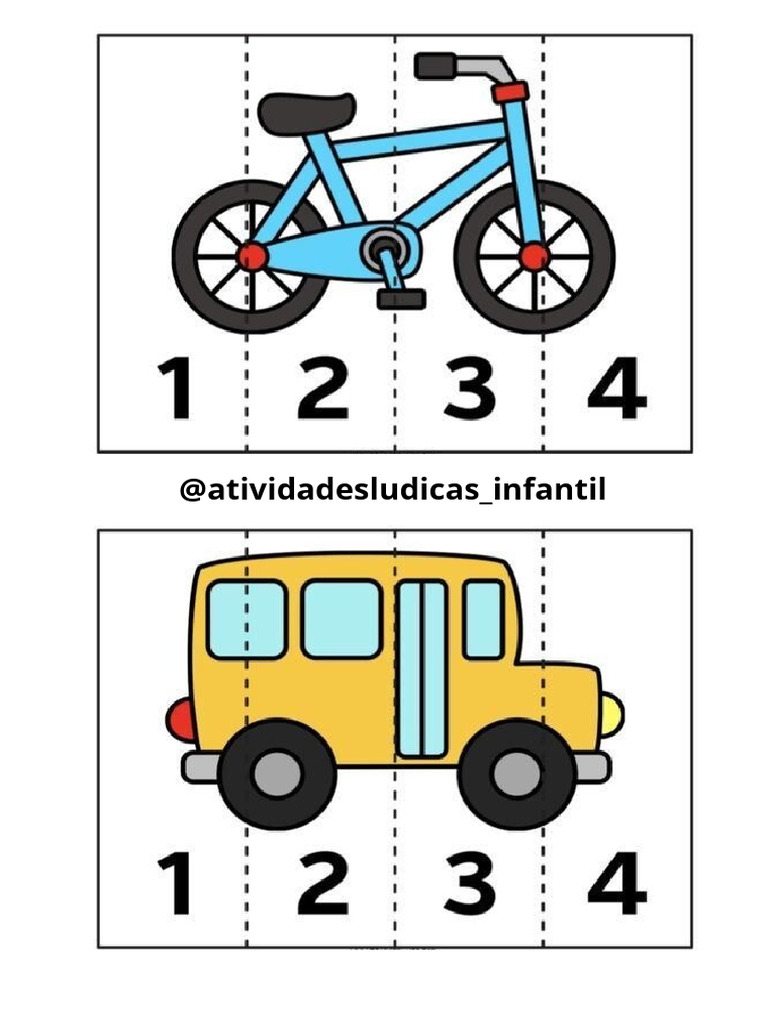 Quebra-Cabeça Meios de Transporte ATIVIDADES LUDICAS PDF | PDF