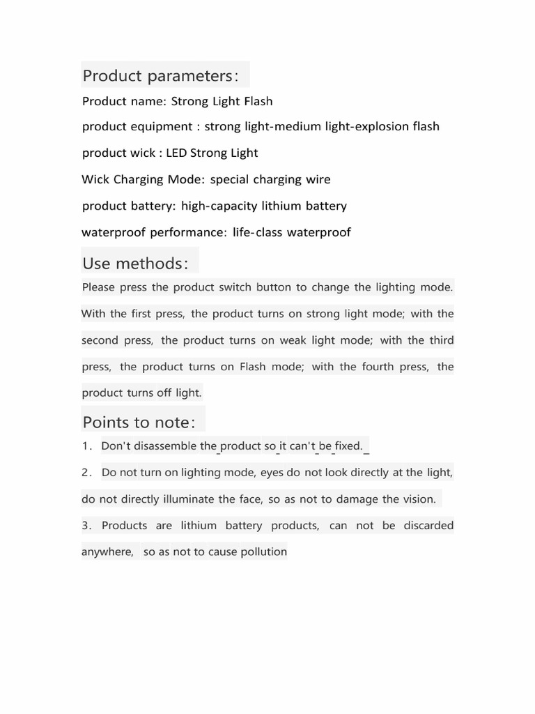 LED Flashlight Manual | PDF