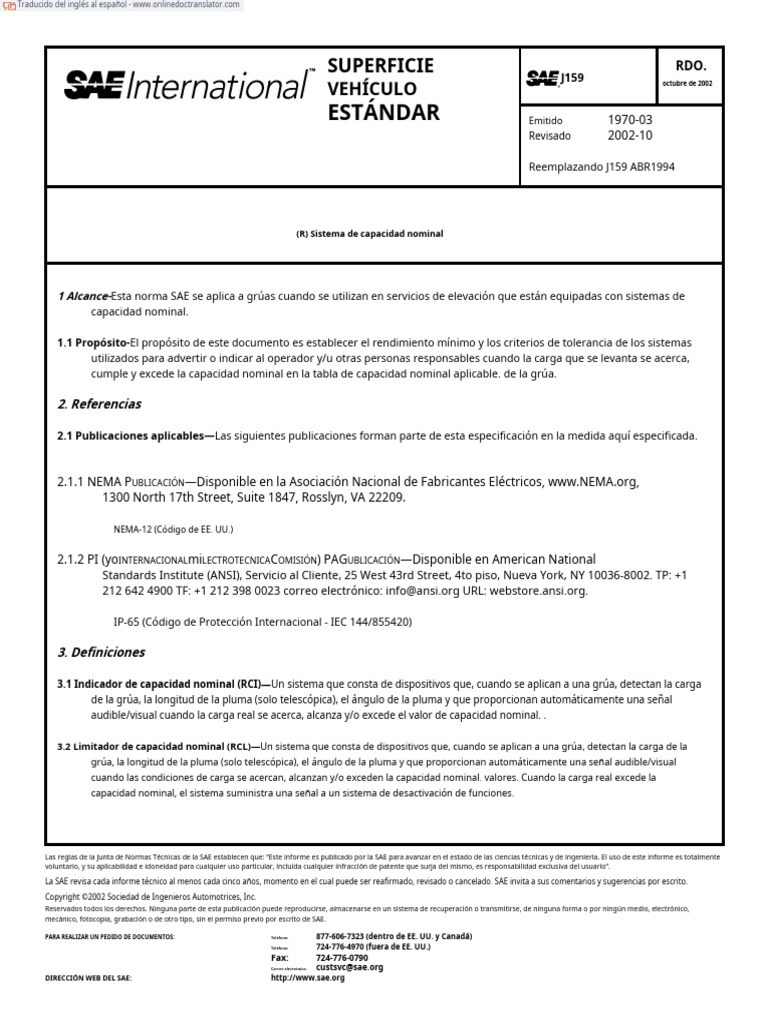 SAE J159 2002.en - Es | PDF