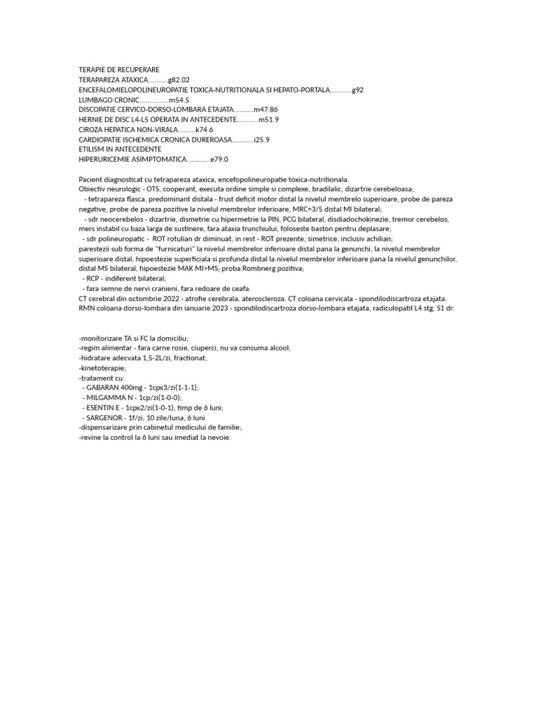 Terapie de Recuperare | PDF