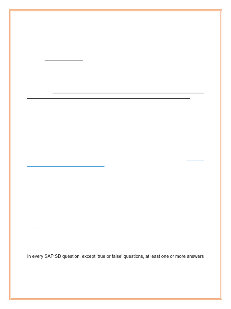 SAP SD Certificate Question | PDF