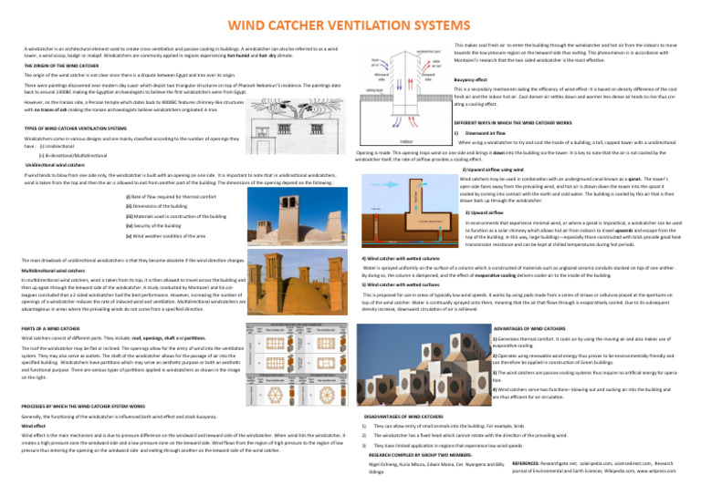 Group 2 Wind Catcher Ventilation | PDF