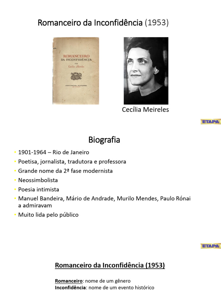 Romanceiro Da Inconfidência (1953) : Cecília Meireles | PDF