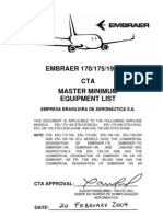 EMBRAER 170/175/190/195 CTA Master Minimum Equipment List: Empresa Brasileira de Aeronáutica S.A