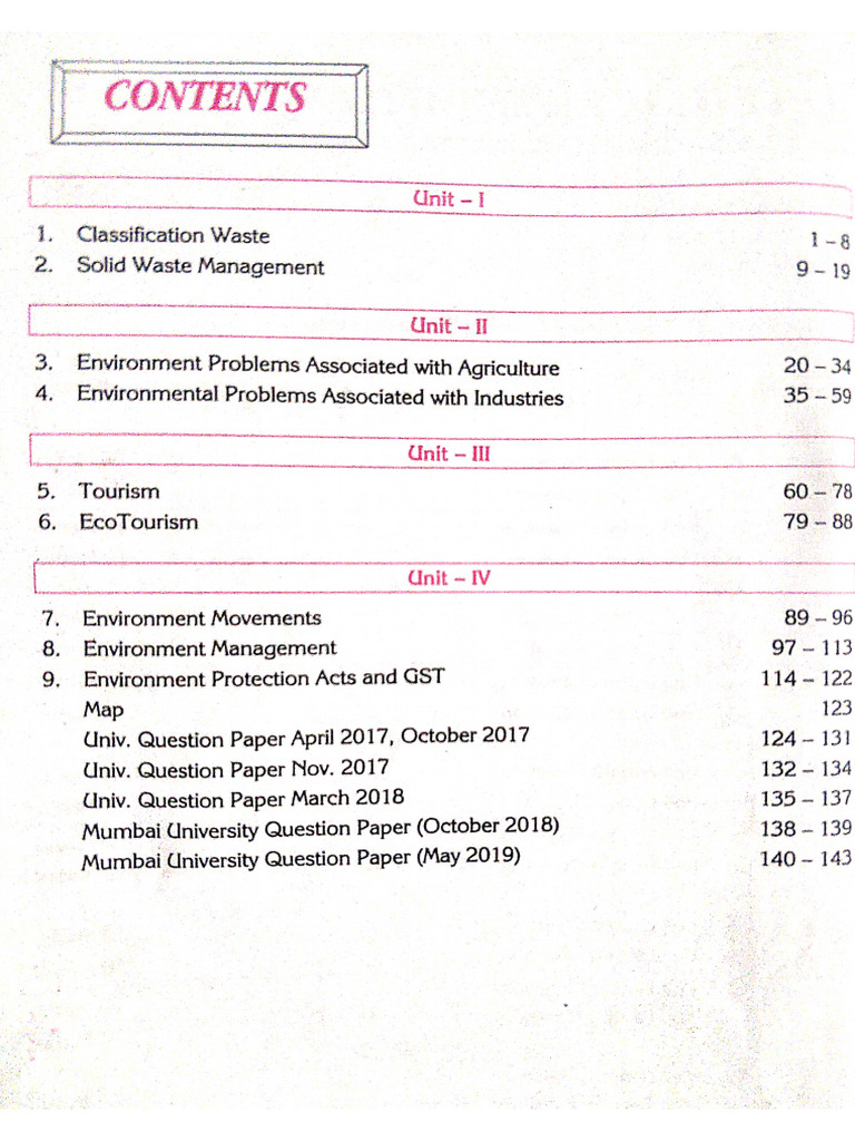 EVS II - Chapter 1 - Classification of Waste | PDF