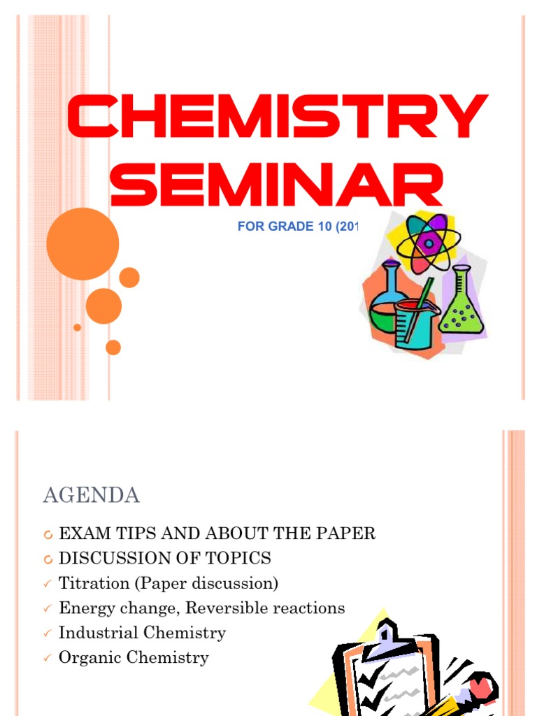 Chemistry Seminar Topics Overview | PDF | Chemical Equilibrium | Ion