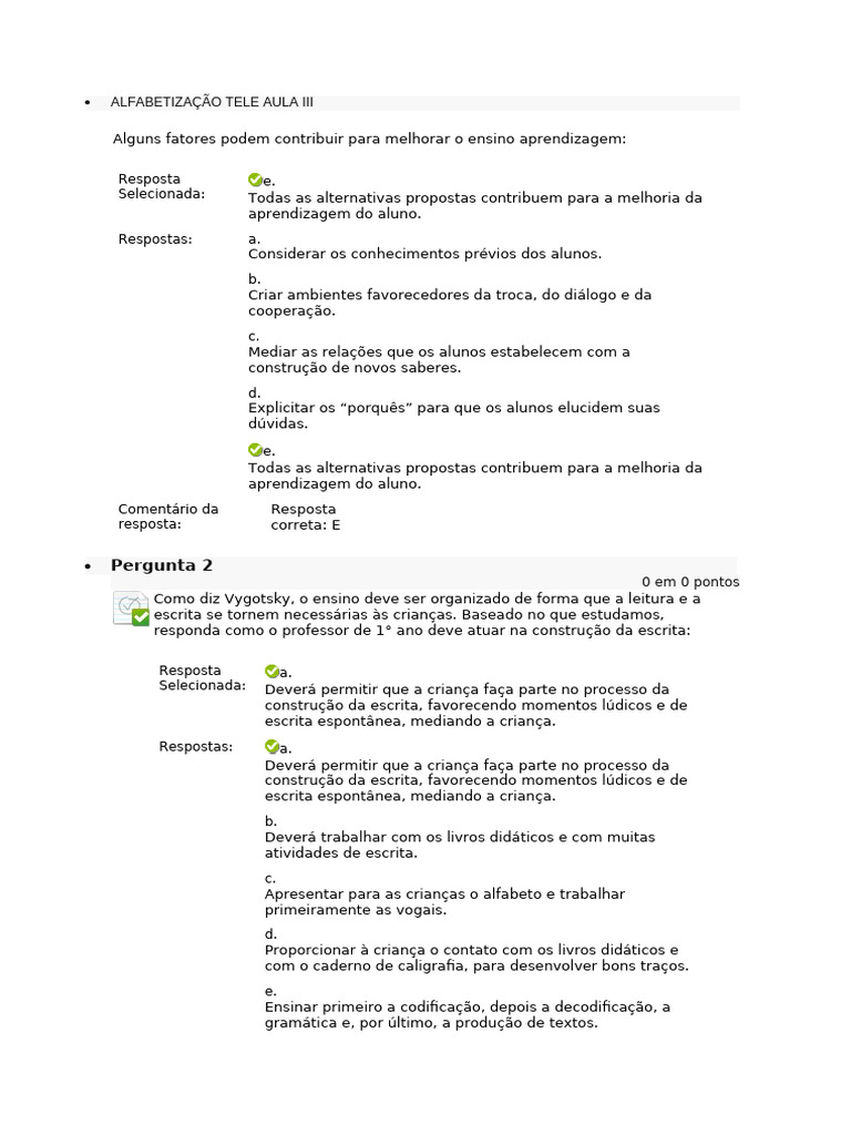 Alfabetização Tele Aula Iii | PDF