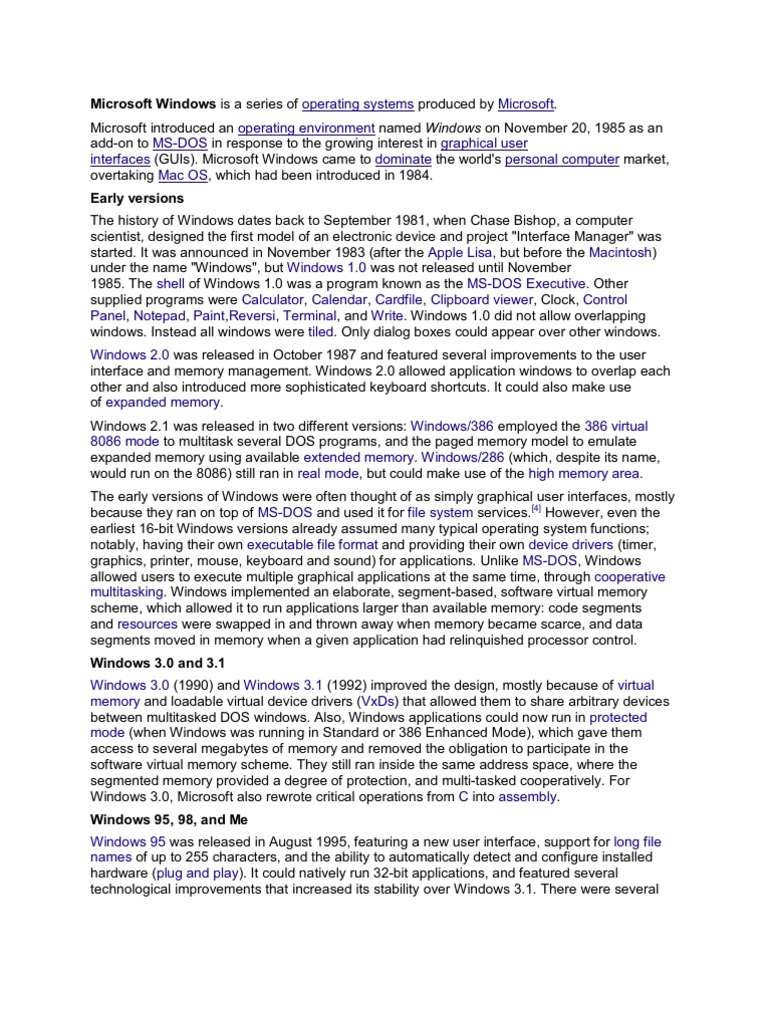 Microsoft Windows | PDF | Microsoft Windows | Windows Nt