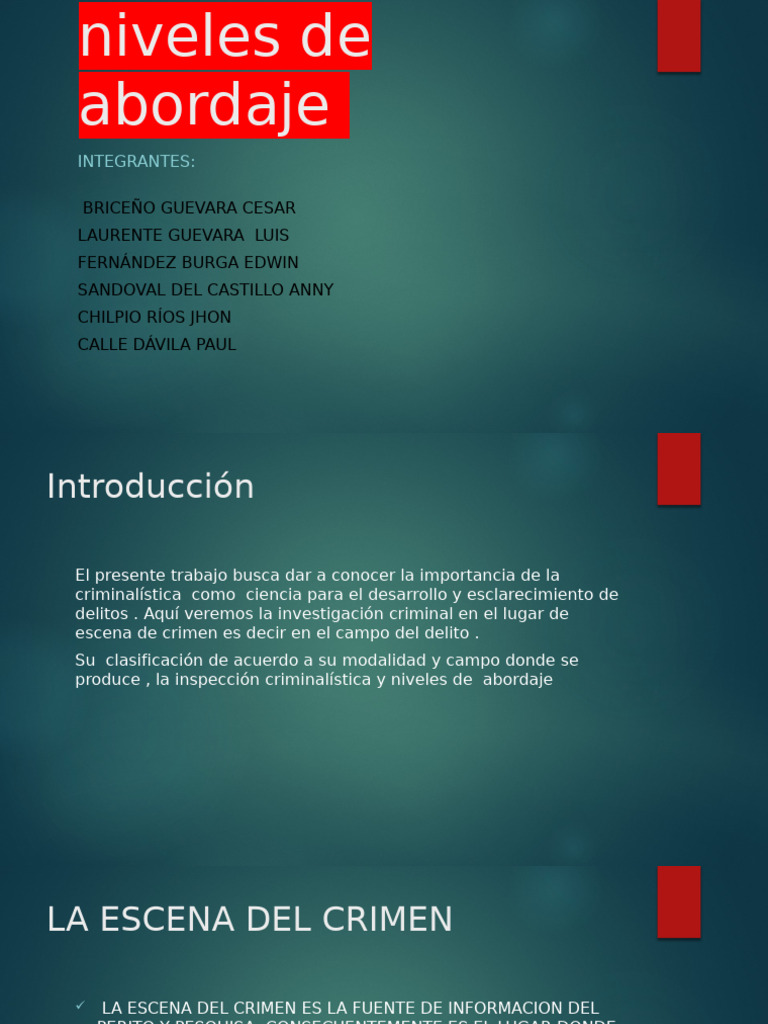 Escena Del Crimen y Niveles de Abordaje | PDF