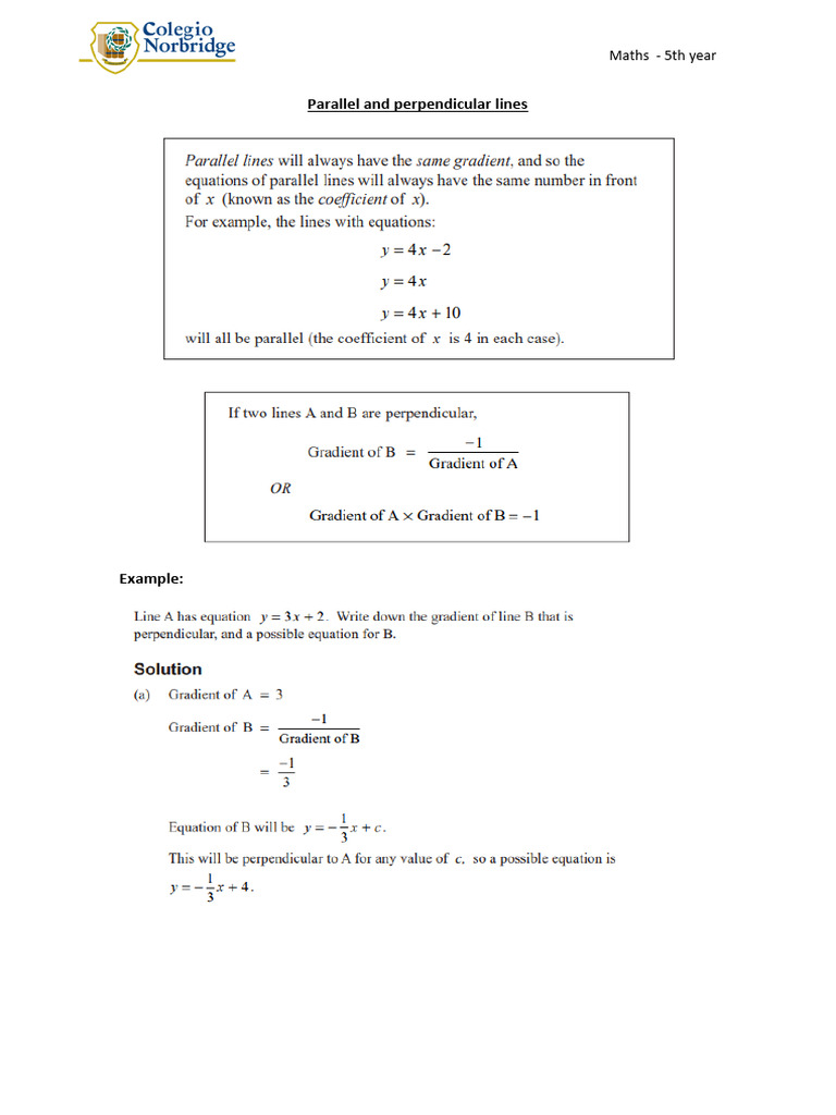 02-5th Maths - Parallel and Perp Lines | PDF