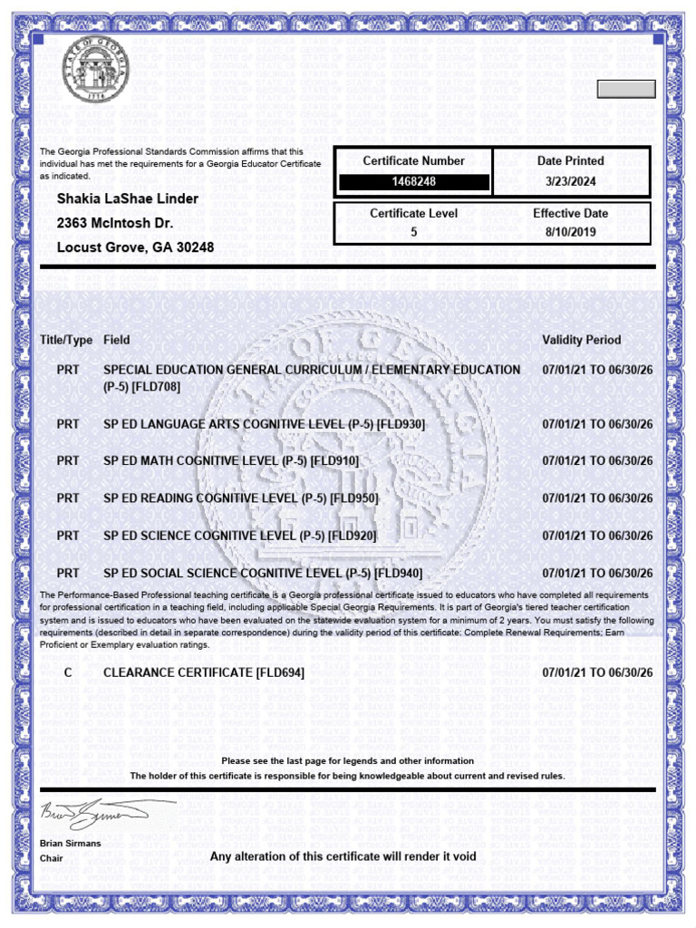 New Teaching Certificate | PDF