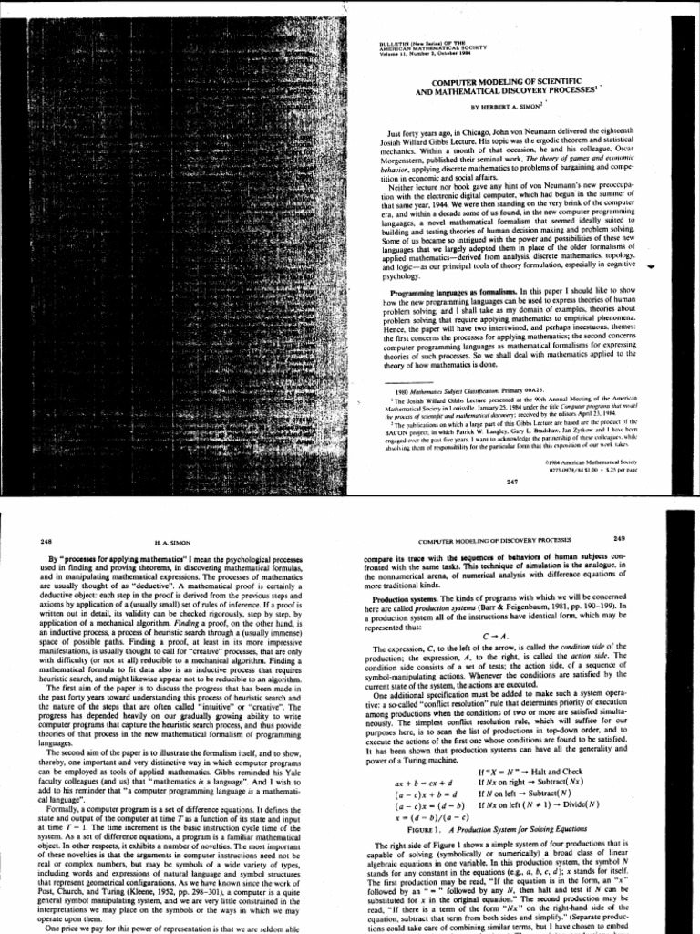 Herbert Simon 1984 - Computer Modeling of Scientific Mathematical ...