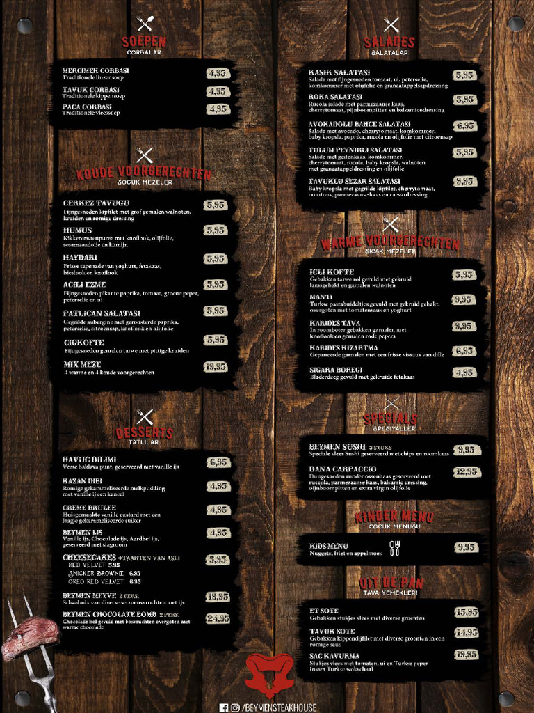 Beymen Steakhouse Menu | PDF