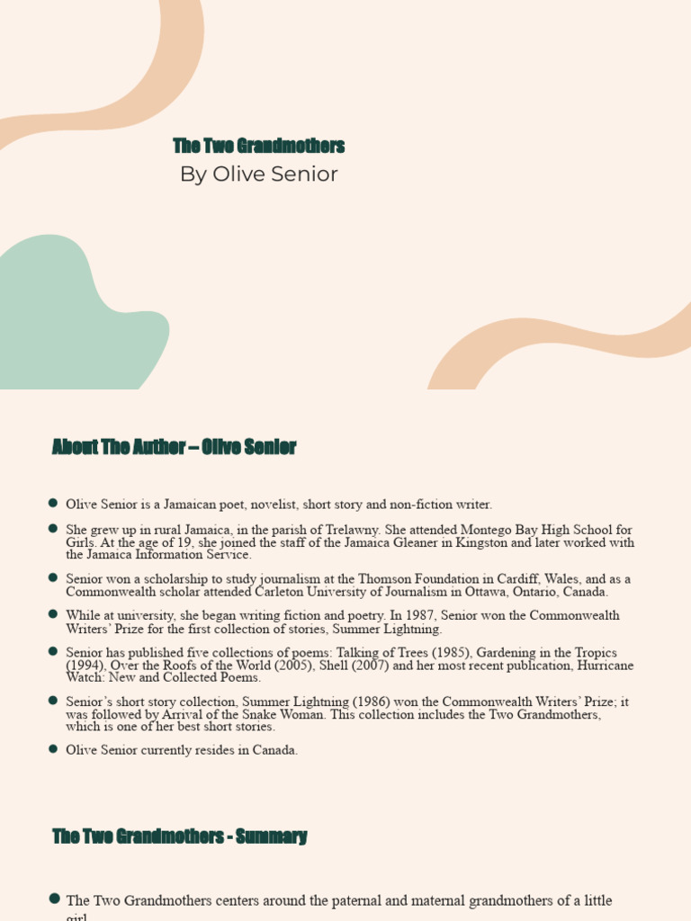 The Two Grandmothers: A Contrast in Lives | PDF