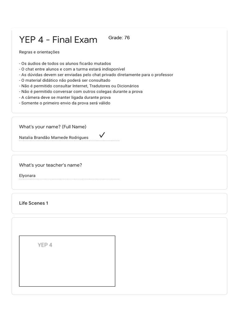 YEP 4 - Final Exam Nathalia | PDF