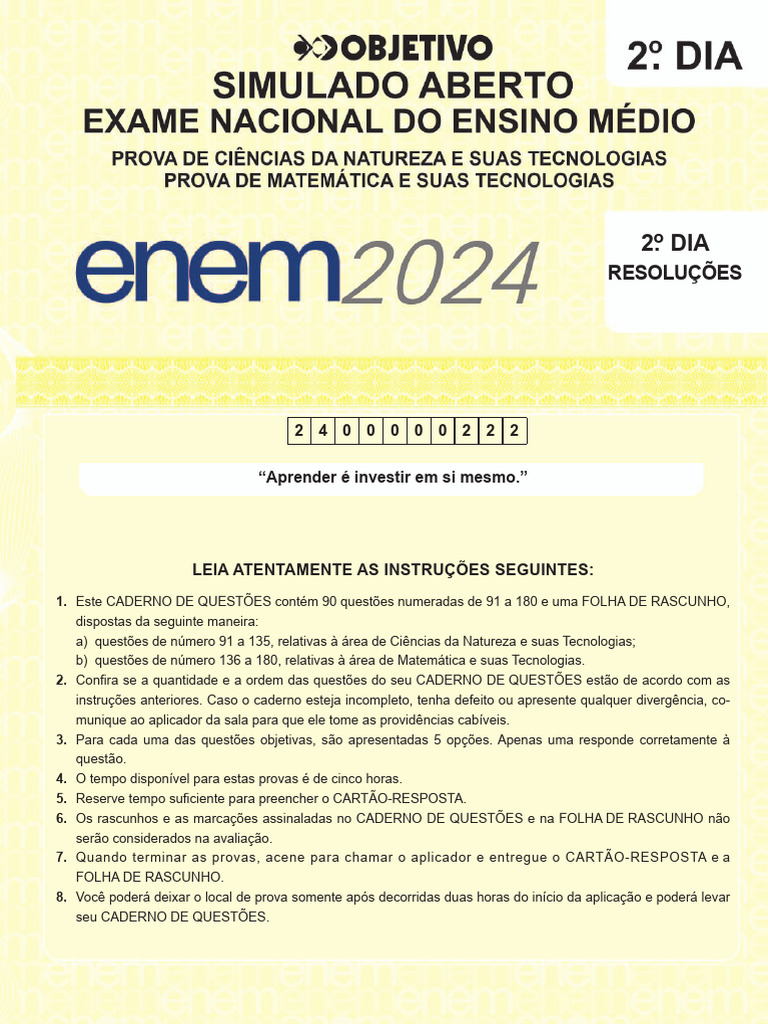 Simulado Enem 2dia Resolucao | PDF