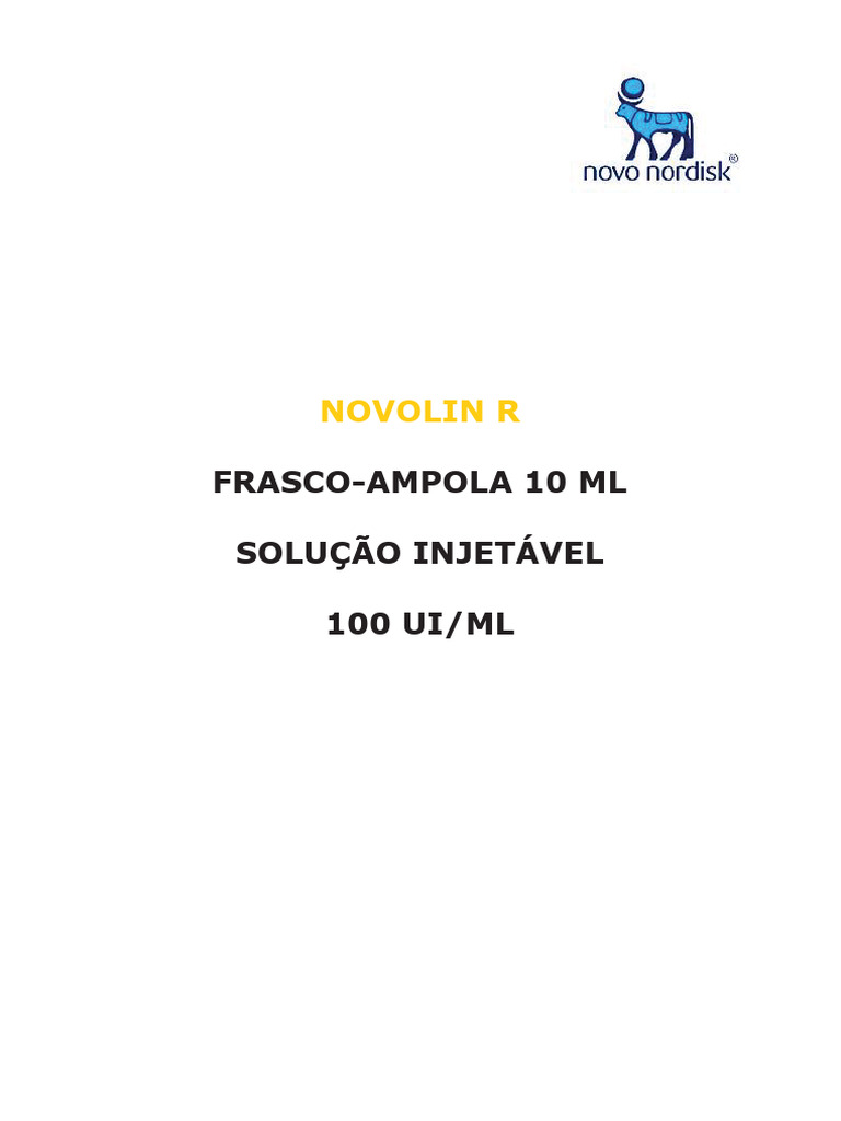 Bula Novolin R Penfill 100ui 5 Refis de 3 ML Novo Nordisk 33098 | PDF