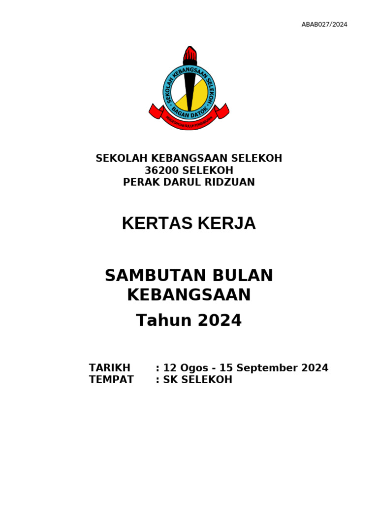 Kertas Kerja Merdeka 2024 | PDF