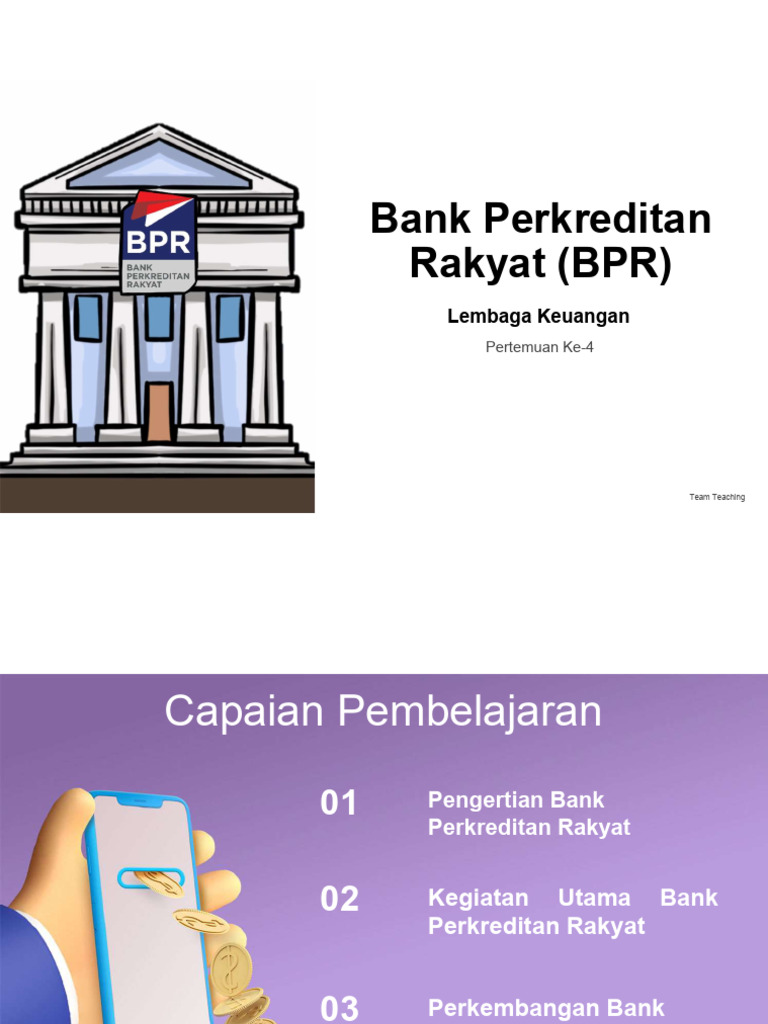 Bank Perkreditan Rakyat (BPR) : Lembaga Keuangan | PDF