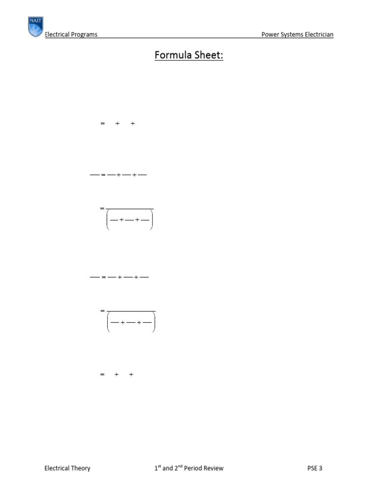 2 0 c l formula sheet copy pdf