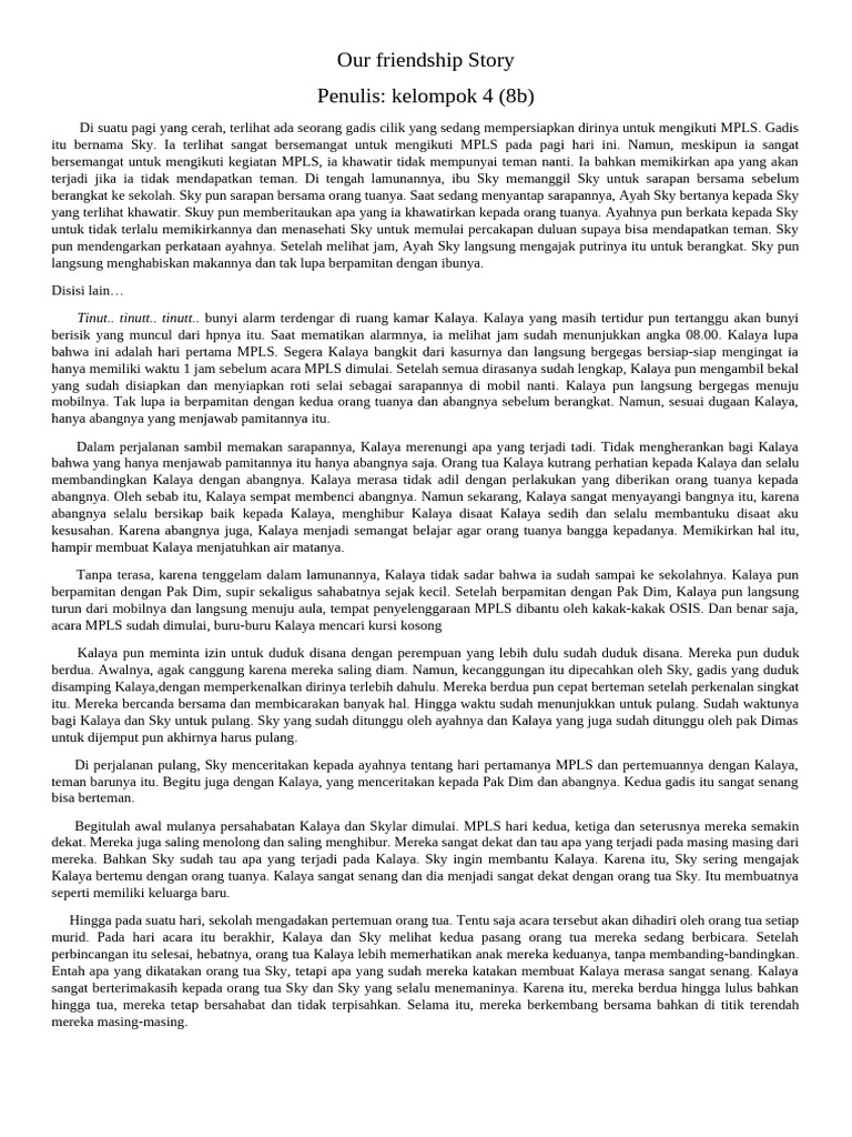 Our Friendship Story | PDF