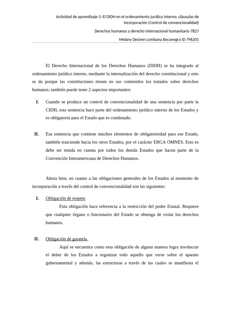 Actividad de Aprendizaje 3 DERECHO HUMANITARIO | PDF | Derechos humanos ...