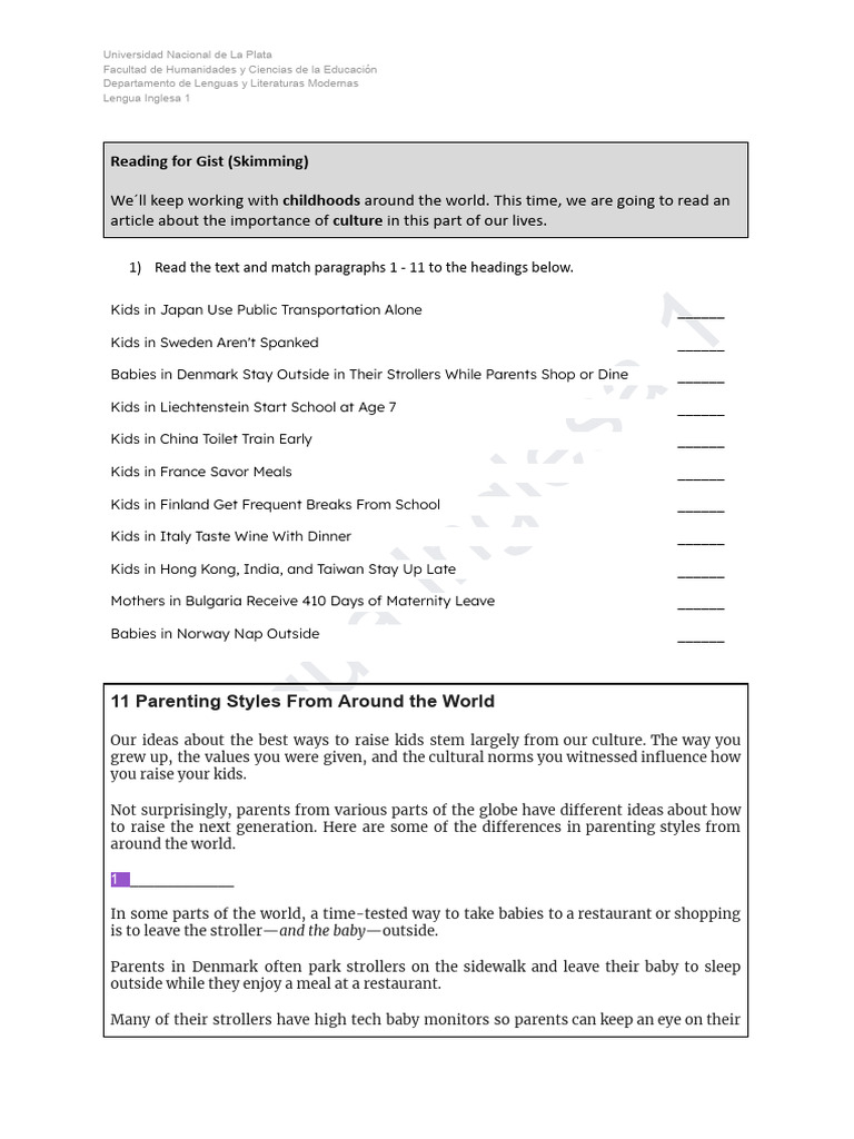 Module 1 Reading - 11 Parenting Styles From Around The World | PDF