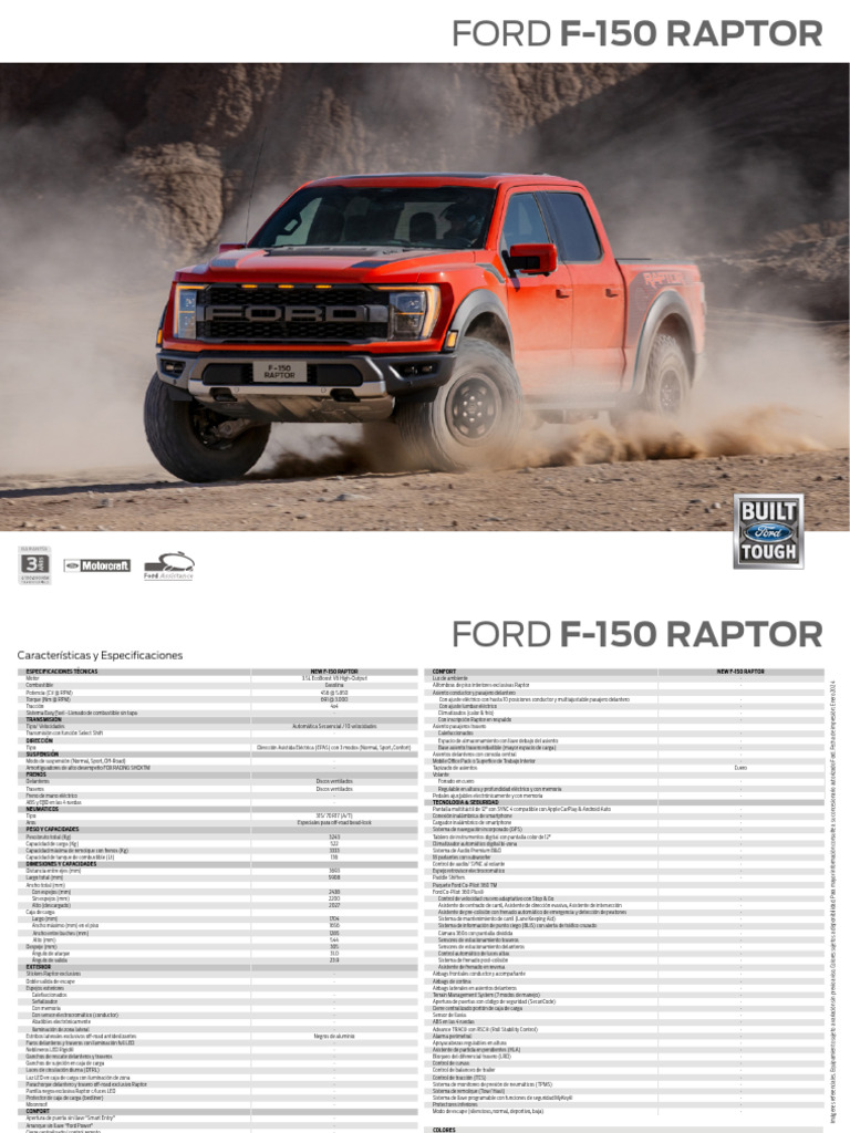 Fpe F 150 Raptor Ficha Tecnica | PDF | Indústria automobilística ...