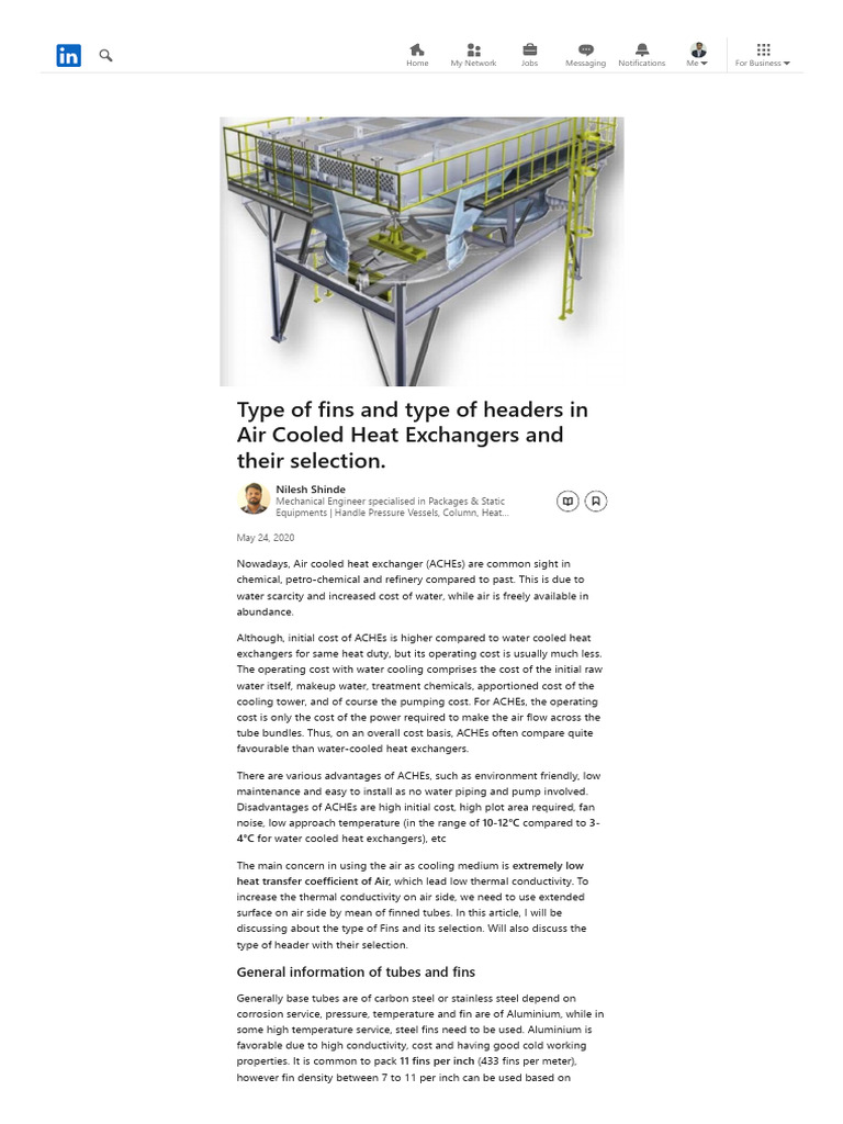 ACHE Fins and Headers Selection Guide | PDF | Heat Exchanger | Home ...