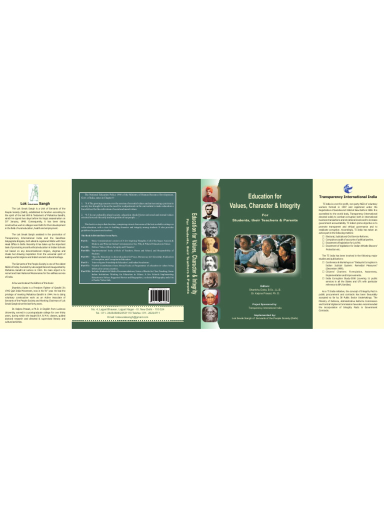 Education For Values Character - Integrity - Transparency (PDFDrive) | PDF