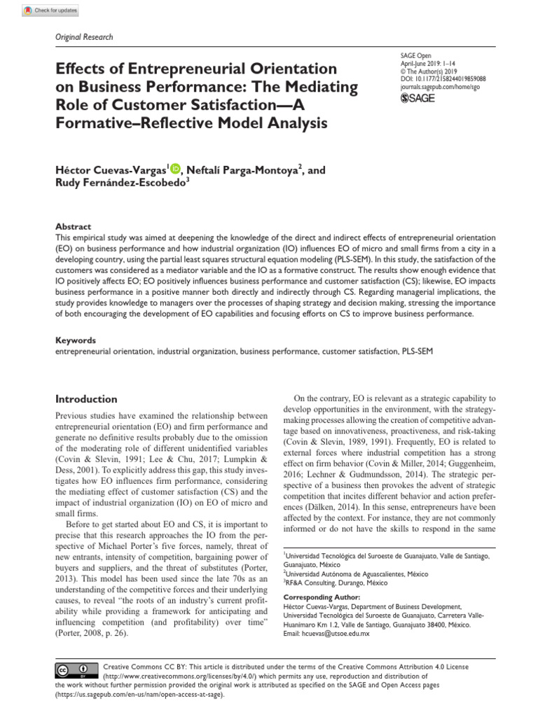Effects of Entrepreneurial Orientation On Business Performance: The ...