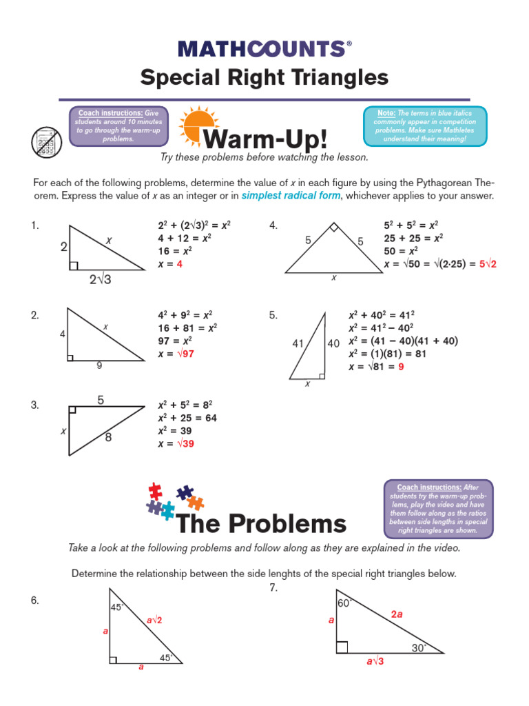 Special Right Triangles (C) | PDF | Geometry | Elementary Mathematics