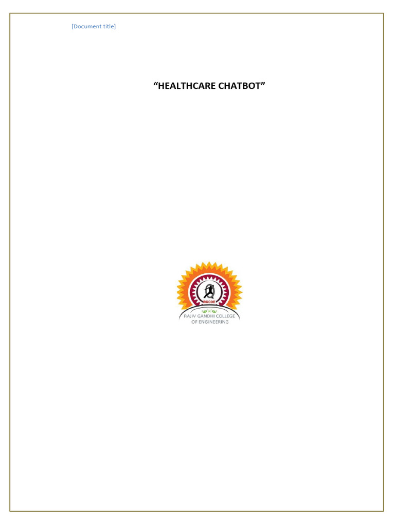 Healthcare CHATBOT Report | PDF
