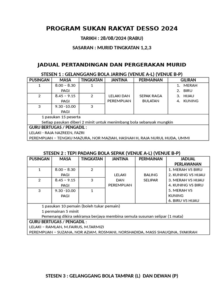 Sukan Rakyat 2024 | PDF