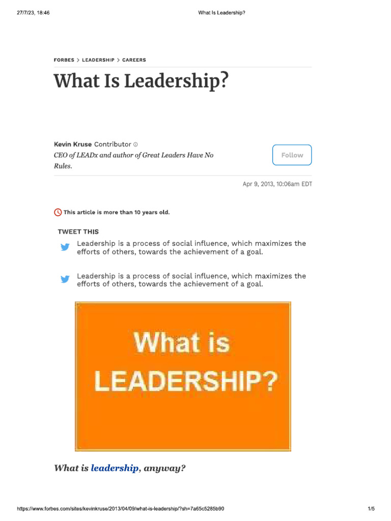 What Is Leadership | PDF