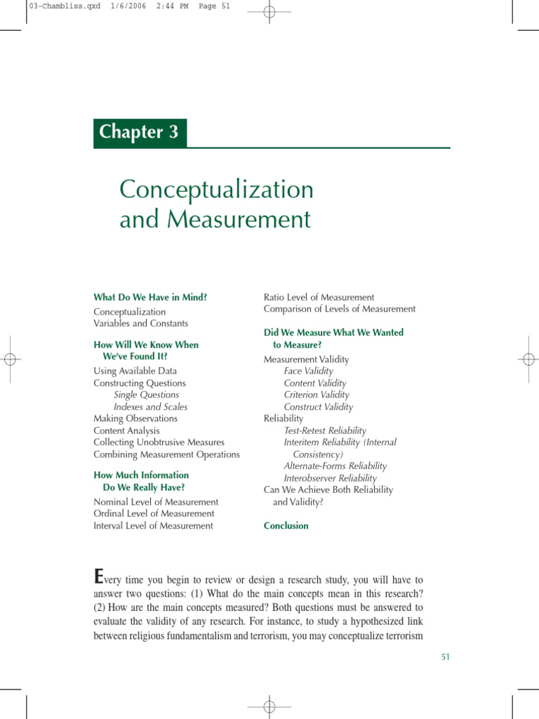 Chapter 3 Conceptualization and Measurement | PDF