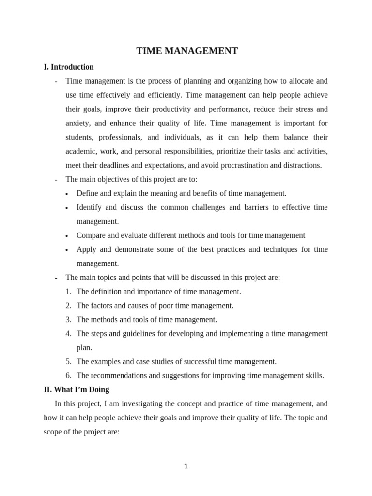 TIME MANAGEMENT - DangDinhVuongMinh - 23131077 | PDF