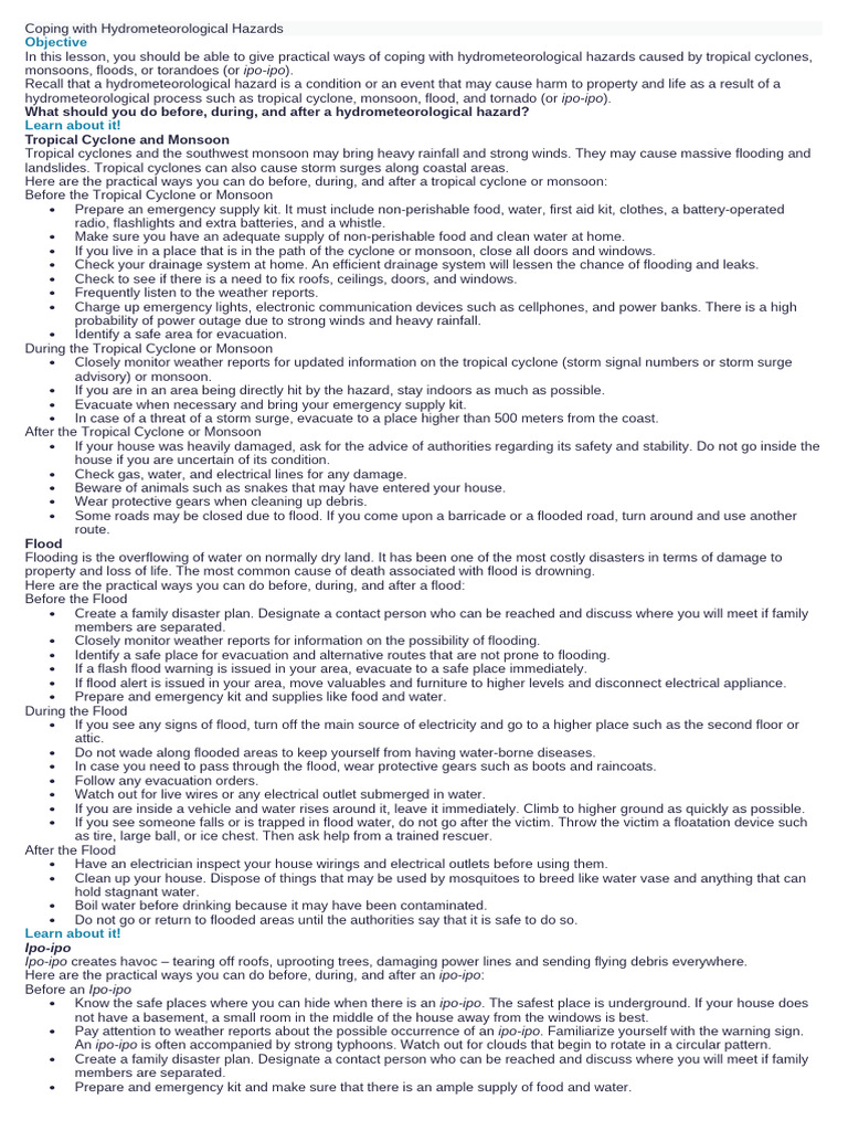2 Coping With Hydrometeorological Hazards Pdf