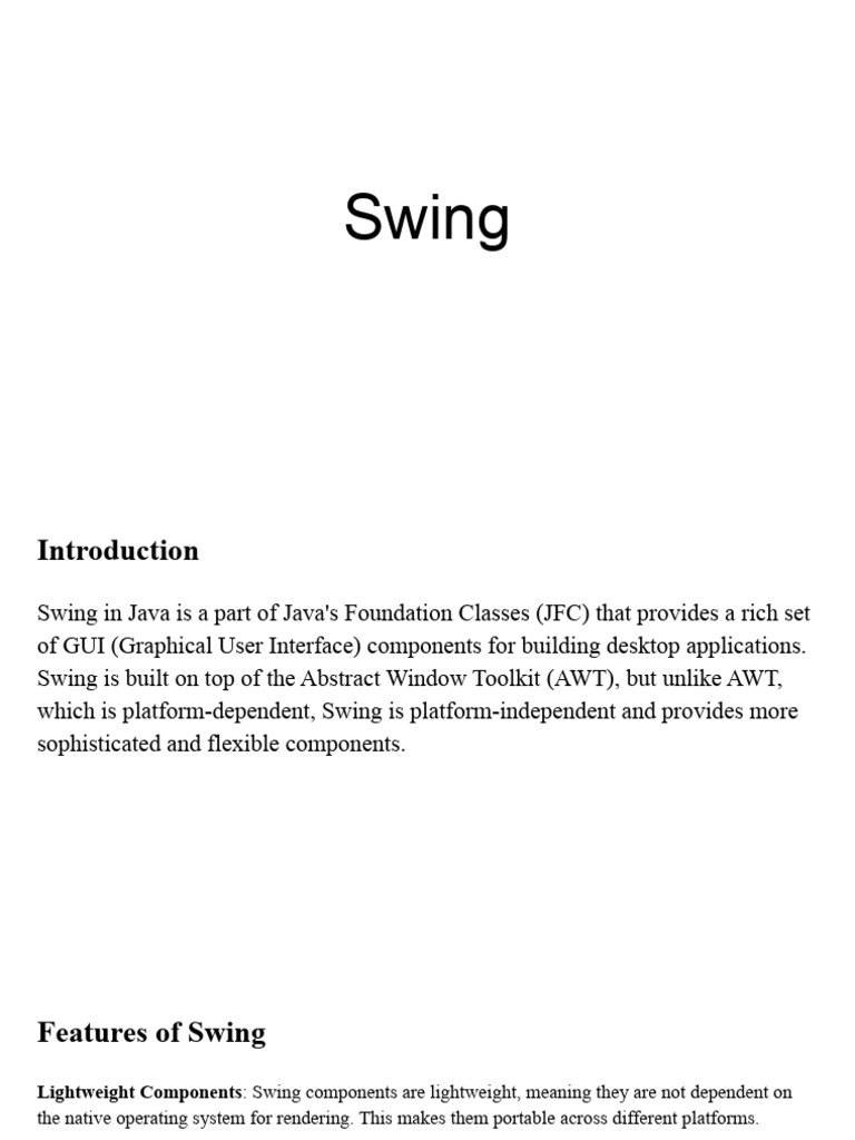 Unit-4 Swing | PDF
