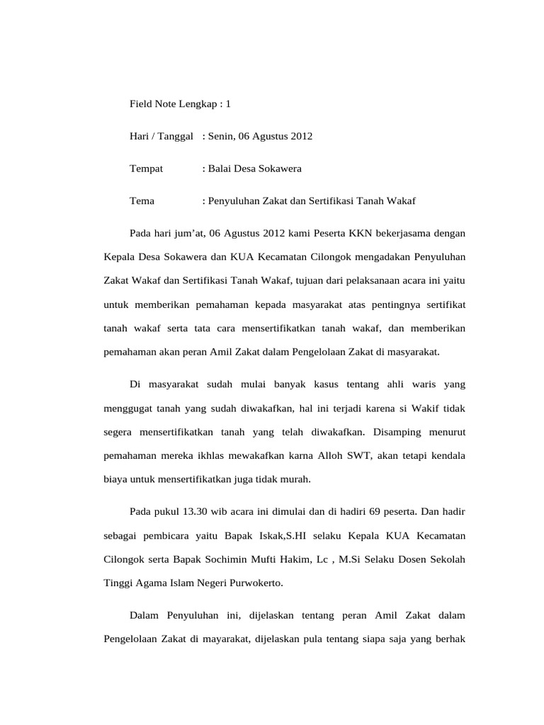 Field Note 1 | PDF