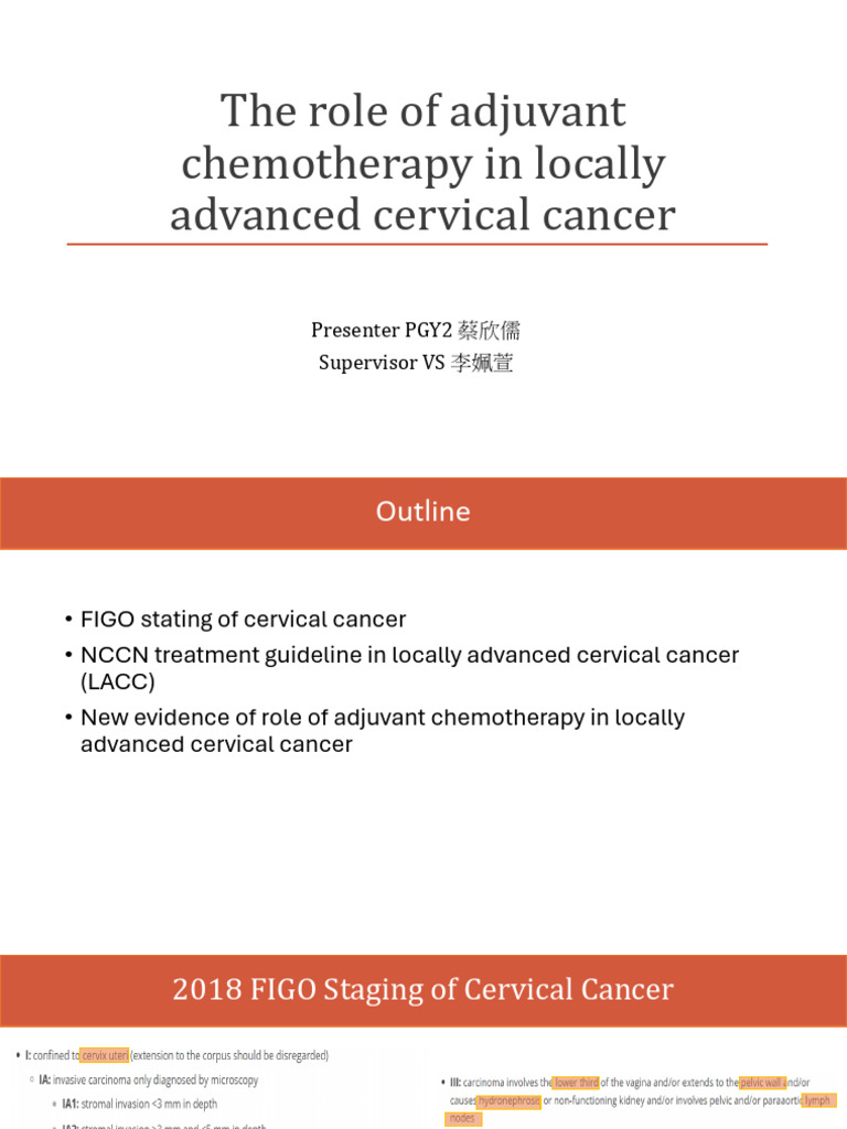 Role of Adjuvant Chemotherapy in Locally Advanced Cervical Cancer ...