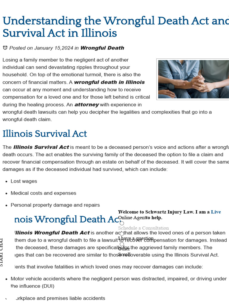 Understanding The Wrongful Death Act And Survival Act Il Pdf